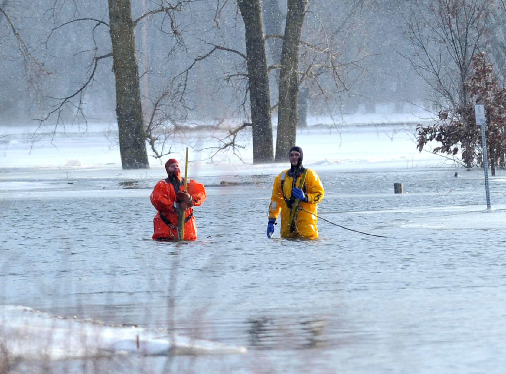 Water rescue at Greenvalley Sports Complex in Moline